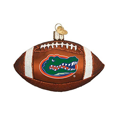 Old World Christmas Florida Gators Glass Blown Ornaments for Christmas Tree Football  4  x 4  x 4