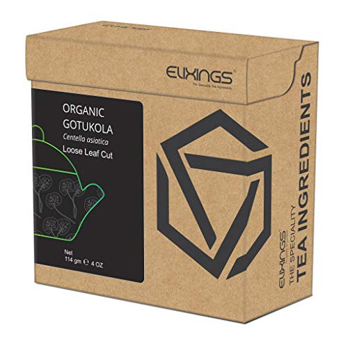 Elixings Organic Gotukola Loose Leaf Cut 114gm  4 OZ  Centella asiatica  The Speciality Tea Ingredients