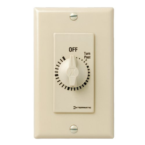Intermatic FD5M 5-Minute Spring-Loaded Automatic Shut-off In-Wall Timer for Fans and Lights, Ivory
