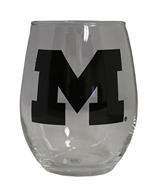 Nordic Promos NCAA Michigan Wolverines 15 oz Stemless Wine Glass with Black Team Logo Nordic Promos NCAA Michigan Wolverines 15 oz Stemless Wine Glass with Black Team Logo