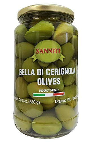 Sanniti Whole Bella Di Cerignola Olives Jar  20 5 oz