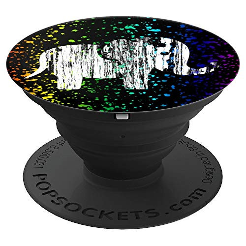 Cute Elephant Rainbow Art Paint Splatter PopSockets Grip and Stand for Phones and Tablets
