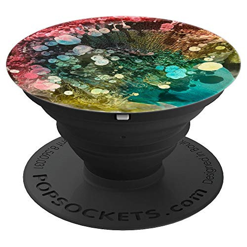 Abstract Painting paint swirls and bubbles rainbow PopSockets Grip and Stand for Phones and Tablets