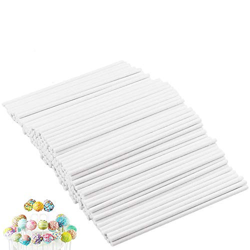 400PCS 6Inch White Treat Lollipop Sticks Paper Sucker Stick for Candy Melt Dessert Cake Pops Chocolate and Cookie?3 5mm?