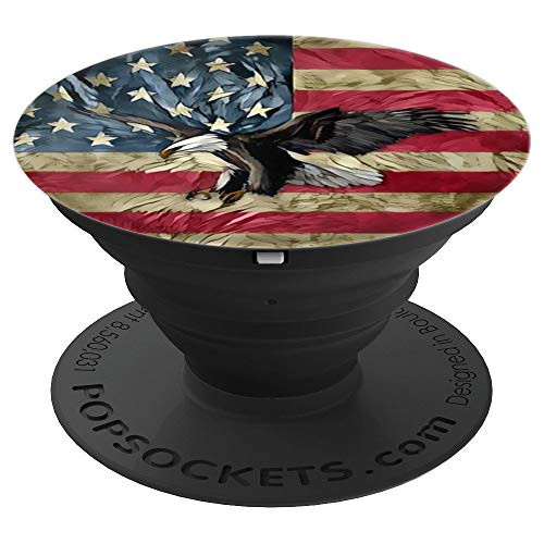 Eagle Grip  Patriotic Eagle Paint American Flag Design PopSockets Grip and Stand for Phones and Tablets
