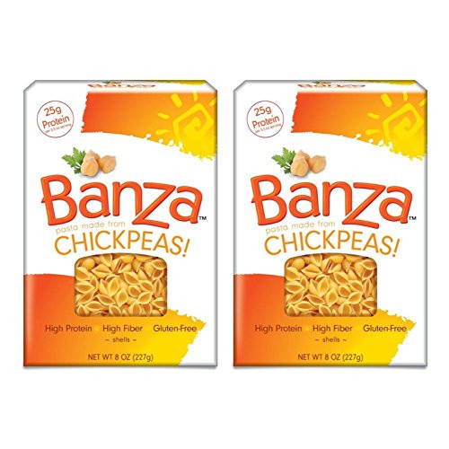Banza Chickpea Pasta  Shells  8 Ounces  Pack of 2