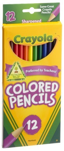 Crayola Long Colored Pencils, 12-Count, Pack of 12, Assorted Colors