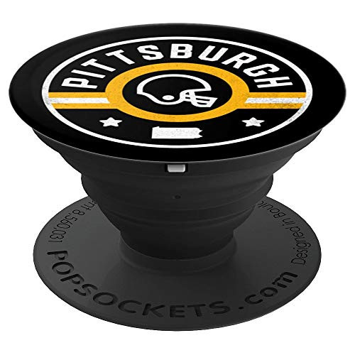 Pittsburgh Football Stars and Stripes Pennsylvania Outline PopSockets Grip and Stand for Phones and Tablets