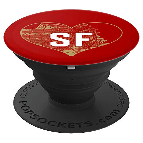 I Love San Francisco Football SF Heart Map PopSockets Grip and Stand for Phones and Tablets