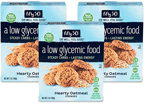 Fifty50 Foods Low Carb  Low Glycemic  Hearty Oatmeal Cookies with No High Fructose Corn Syrup  7 Ounce  Pack of 3