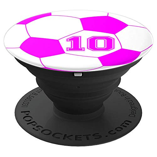 Girls Soccer Jersey Number 10 Soccer Player Coach Gift PopSockets Grip and Stand for Phones and Tablets