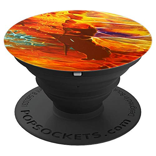 Fire Red Yellow Cool Abstract Paint Multicolored Art PopSockets Grip and Stand for Phones and Tablets