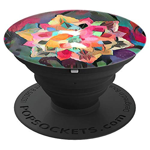 Grip Mandala Flower Colorful Artistic Paint Design PopSockets Grip and Stand for Phones and Tablets