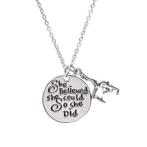Infinity Collection Gymnastics Charm Necklace  Gymnastics Jewelry   Gymnast She Believed She Could So She Did Necklace for Gymnast