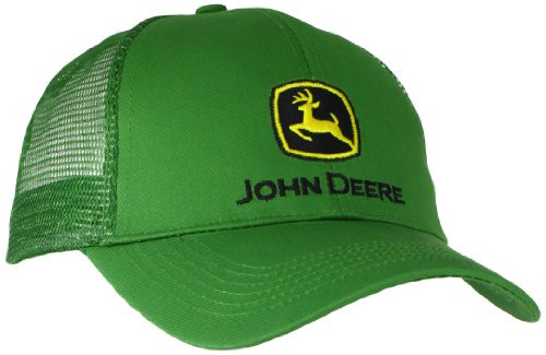 John Deere Embroidered Logo Mesh Back Baseball Hat One Size Men s JD Green John Deere Embroidered Logo Mesh Back Baseball Hat One Size Men s JD Green