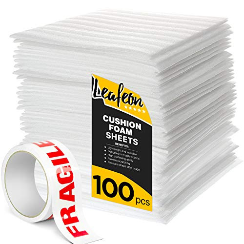 12  x 12  Perforated Foam Wrap Sheets for Packing Shipping and Moving Supplies  Cushion Foam Wraps are an Alternative to a Bubble Cushioning Wrap  for Moving   Packing Boxes  100 Pack