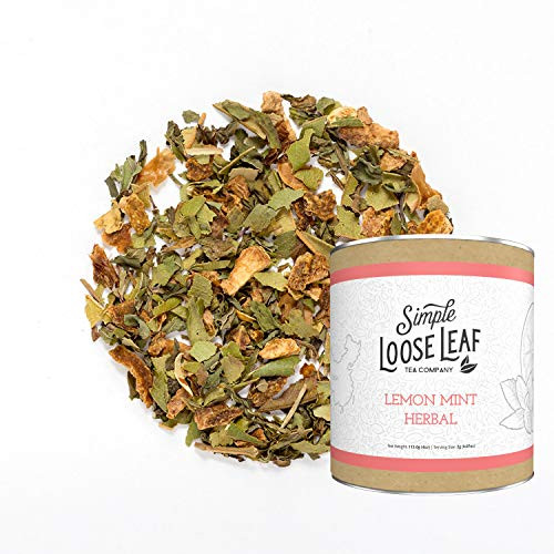 Simple Loose Leaf   Lemon Mint Herbal Tea   Premium Loose Leaf Herbal Tea  4 oz    Caffeine Free   Citrus Flavor   USA Hand Packaged   60 Cups
