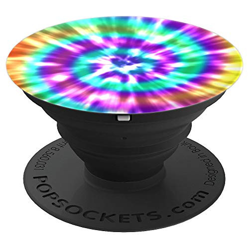 Cool Designed 1960s Colorful Tie Dye Rainbow Paint Swirl Art PopSockets Grip and Stand for Phones and Tablets