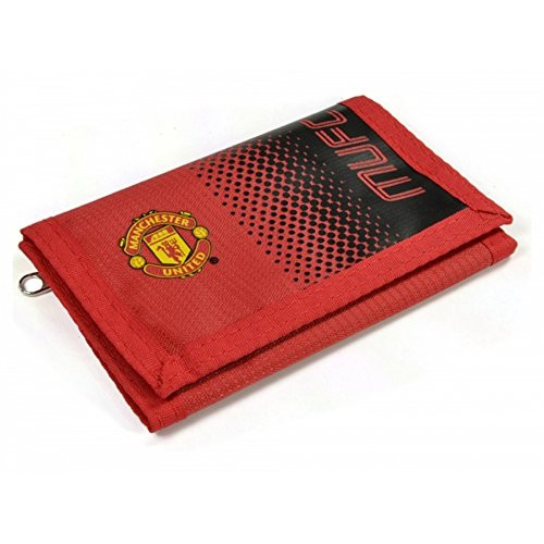 Manchester United FC Official Soccer Fade Design Wallet  One Size   Red Black