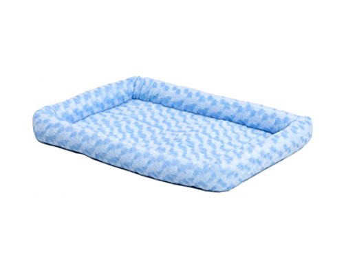 18L Inch Blue Dog Bed or Cat Bed w  Comfortable Bolster   Ideal for  Toy  Dog Breeds   Fits an 18 Inch Dog Crate   Easy Maintenance Machine Wash   Dry   1 Year Warranty