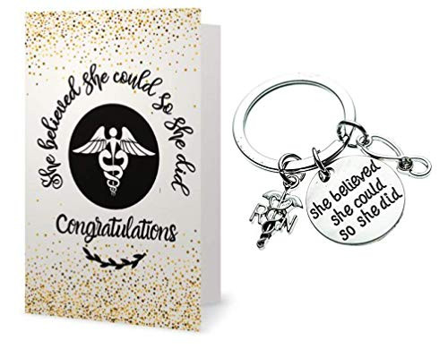 Infinity Collection Nurse Keychain   Card Gift Set  Nurse Gift  Nurse She Believed She Could Keychain  Nursing Keychain Makes Perfect Nurses Gift