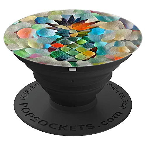 Pineapple Watercolor Artistic Paint Design PopSockets Grip and Stand for Phones and Tablets