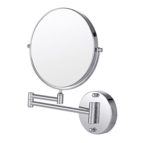 Cozzine Wall Mount Makeup Mirror, 7x Magnifying Two Side Vanity Extendable Bathroom Mirror, Chrome Finish