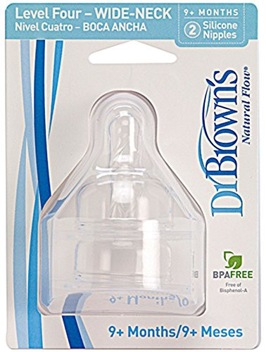 Dr  Brown s Natural Flow Level 4 Wide Neck Nipple   4 Nipples