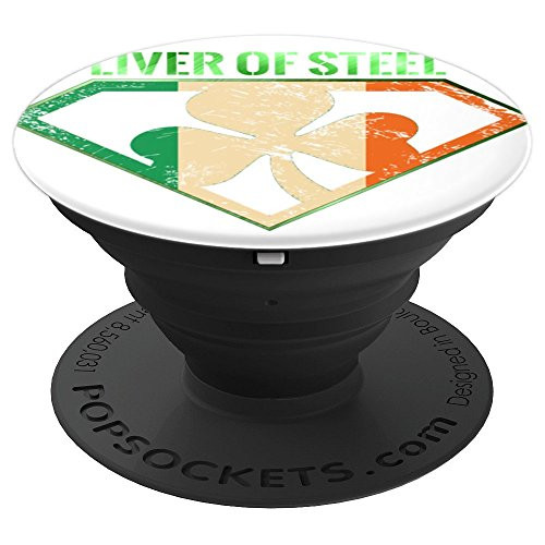Liver of Steel Irish Flag Super Hero Clover Pop Socket PopSockets Grip and Stand for Phones and Tablets