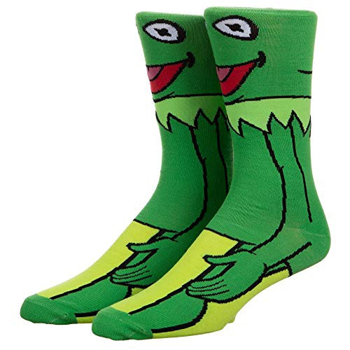 Muppets Kermit the Frog Mens 360 Character Crew Socks