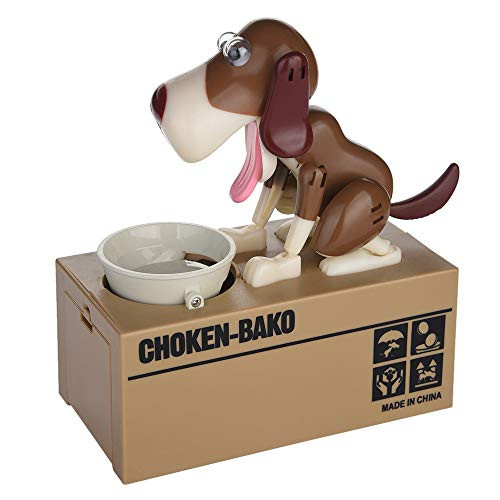 JAWM My Dog Piggy Bank  Robotic Coin Munching Toy Money Box Saving Money Coin Bank  Dark Brown Dog JAWM My Dog Piggy Bank  Robotic Coin Munching Toy Money Box Saving Money Coin Bank  Dark Brown Dog