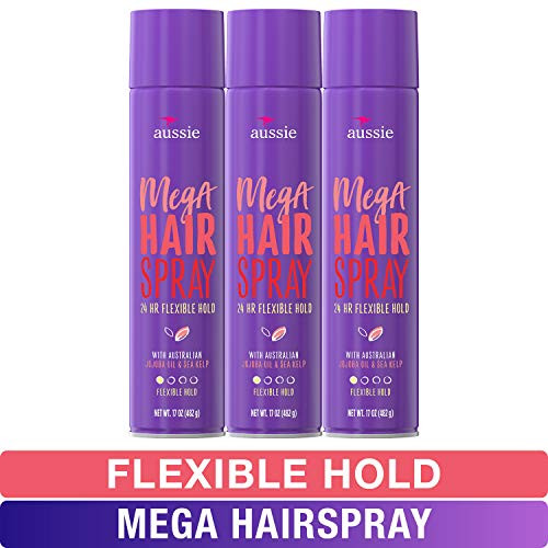 Aussie Mega Hairspray with Jojoba Oil Sea Kelp Flexible Hold 17 fl oz Triple Pack Aussie Mega Hairspray with Jojoba Oil Sea Kelp Flexible Hold 17 fl oz Triple Pack
