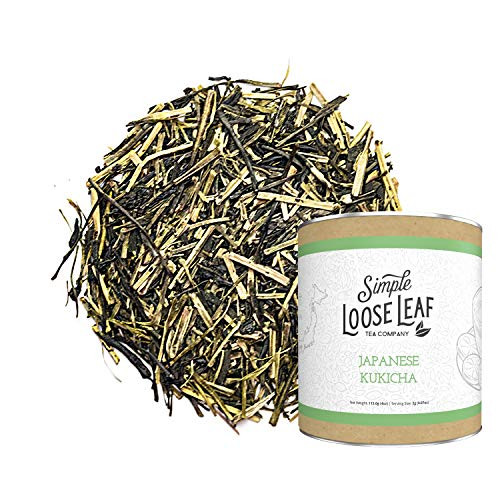 Simple Loose Leaf   Japanese Kukicha Tea   Premium Loose Leaf Green Tea  4 oz    High Caffeine   Light and Fresh   USA Hand Packaged   60 Cups
