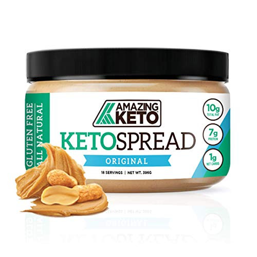 Amazing Keto Nut Butter Spread   Low Carb Keto Nut Butter Spread   Fat Bomb  Gluten Free   All Natural for Ketogenic Diet   10G Fat  7G Protein   1G Net Carb   18 Count   Original