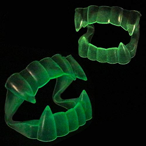 GiftExpress Pack of 144  Individual Packed Glow in The Dark Fangs  Vampire Teeth  Dracula Fangs  Halloween Tricks  Vampire Costume Accessory  Halloween or Masquerade Parties