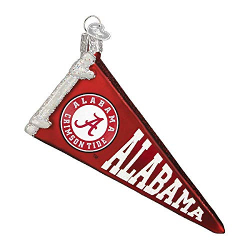 Old World Christmas University of Alabama Glass Blown Ornaments for Christmas Tree Pennant