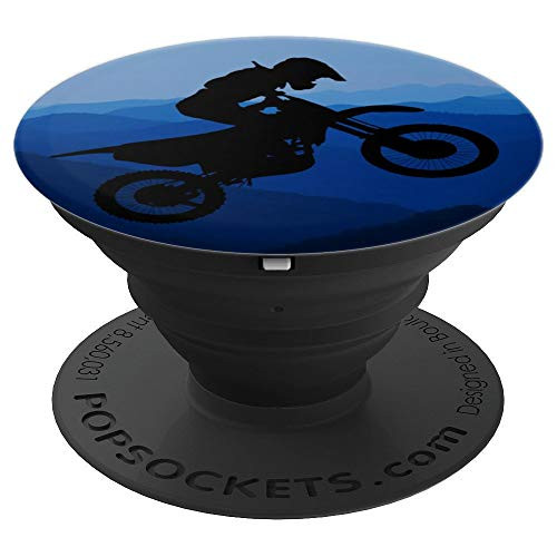 Retro Motocross Dirt Bike   Motorcycle Bike Silhouette Boys PopSockets Grip and Stand for Phones and Tablets