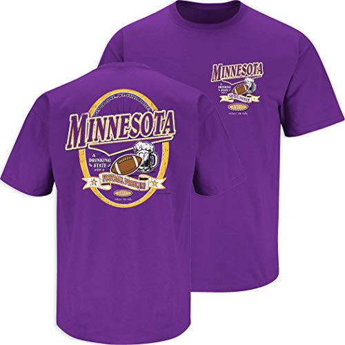 Minnesota Football Fans  A Drinking State with a Football Problem Purple T Shirt  Sm 5X   Short Sleeve  Large