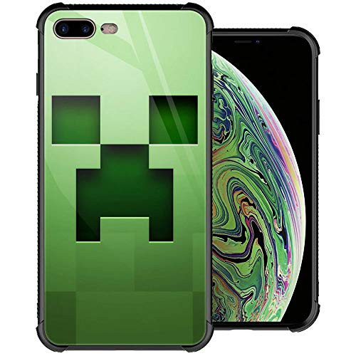 iPhone 8 Plus Case  Pic381 iPhone 7 Plus Cases  Tempered Glass Back Soft Silicone TPU Shock Protective Case for Apple iPhone 7 8 Plus