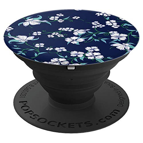 White Flowers on Deep Blue Floral Garden Flower Pattern Cute PopSockets Grip and Stand for Phones and Tablets White Flowers on Deep Blue Floral Garden Flower Pattern Cute PopSockets Grip and Stand for Phones and Tablets