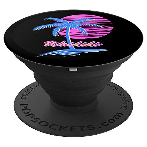 Waikiki Vaporwave Synth Outrun Sunset 80s Beach Retro Summer PopSockets Grip and Stand for Phones and Tablets