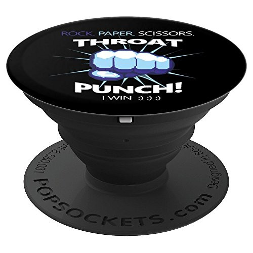 Rock Paper Scissors Throat Punch   I Win Cool PopSockets Grip and Stand for Phones and Tablets