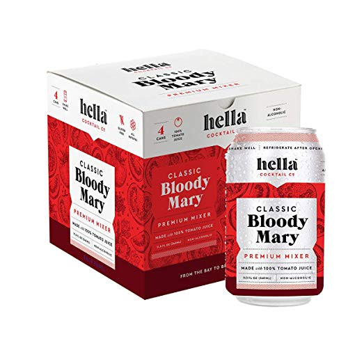 Hella Cocktail Co    Bloody Mary Cocktail Mixer  340ml x 4 pack   All Natural Bloody Mary Mixer made with Real Horseradish and 100 Tomato Juice   Perfect for Holiday Cocktail Drinks