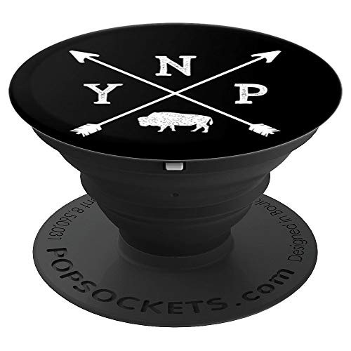 Yellowstone Bison Yellowstone National Park Souvenir Retro PopSockets Grip and Stand for Phones and Tablets