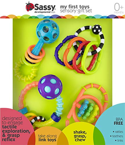 Sassy My First Toys Sensory Toy Gift Set for Ages 0  Months