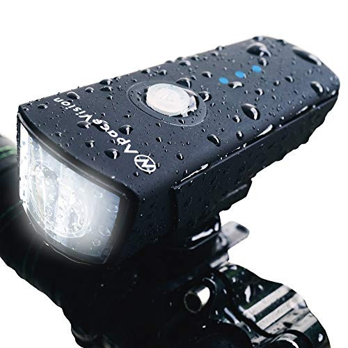 Apace Vision Bike Headlight USB Rechargeable   Powerful 500 Lumens Bicycle Front   Super Bright IPX5 Waterproof MTB Road Commuter Front Cycle Lights