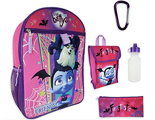 Vampirina 5 Piece Backpack Set (Backpack, Lunch Bag, Water Bottle, Pencil Pouch and Carabiner)
