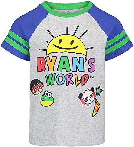 RYAN S WORLD Toddler Boys Short Sleeve Graphic T Shirt Gray Blue 3
