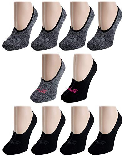 Avia Women s Sport Stretch Performance Liner Socks  10 Pack   Black Marled  Size Shoe Size  4   10
