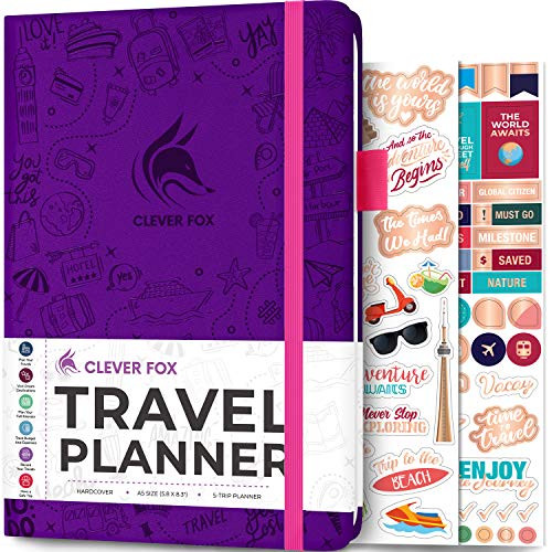 Clever Fox Travel Planner   Travel Notebook and Vacation Journal  Purple  A5  5 8   x 8 3